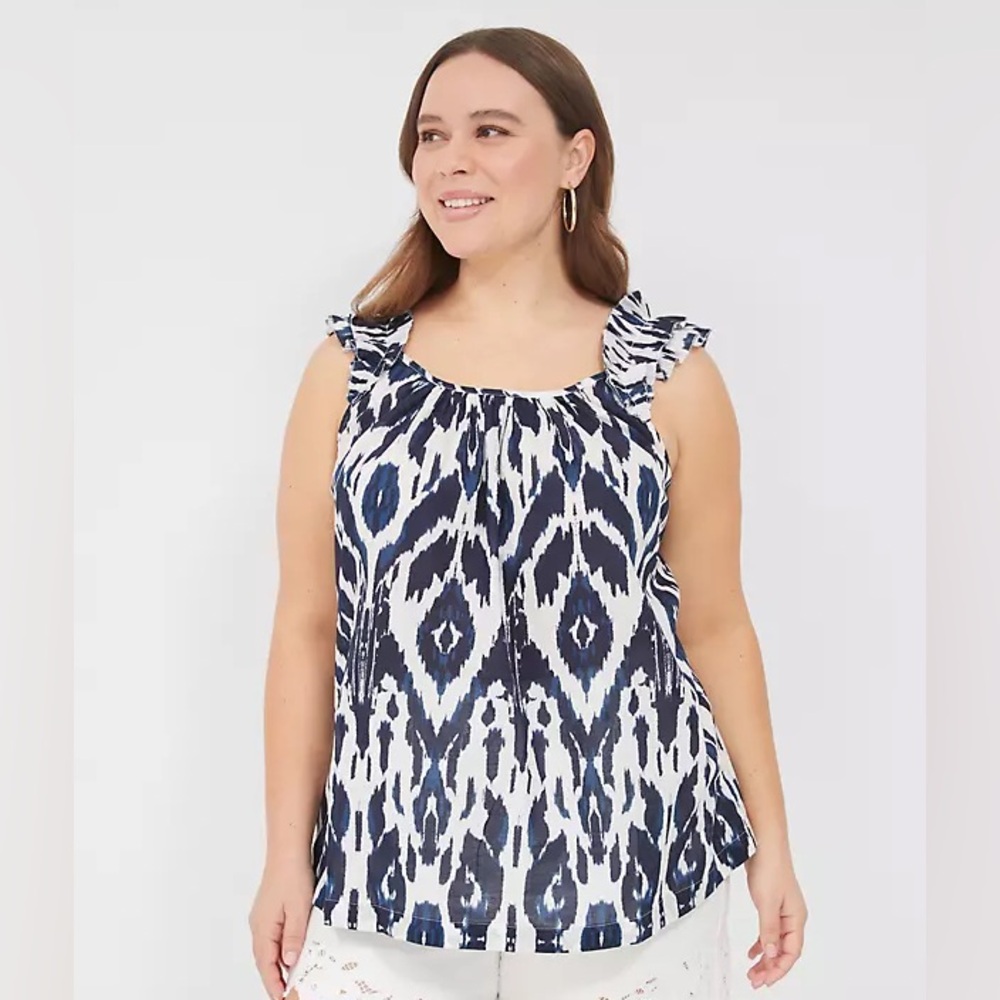 Lane Bryant Ruffle Strap Cotton Swing Tank NWT Size 14